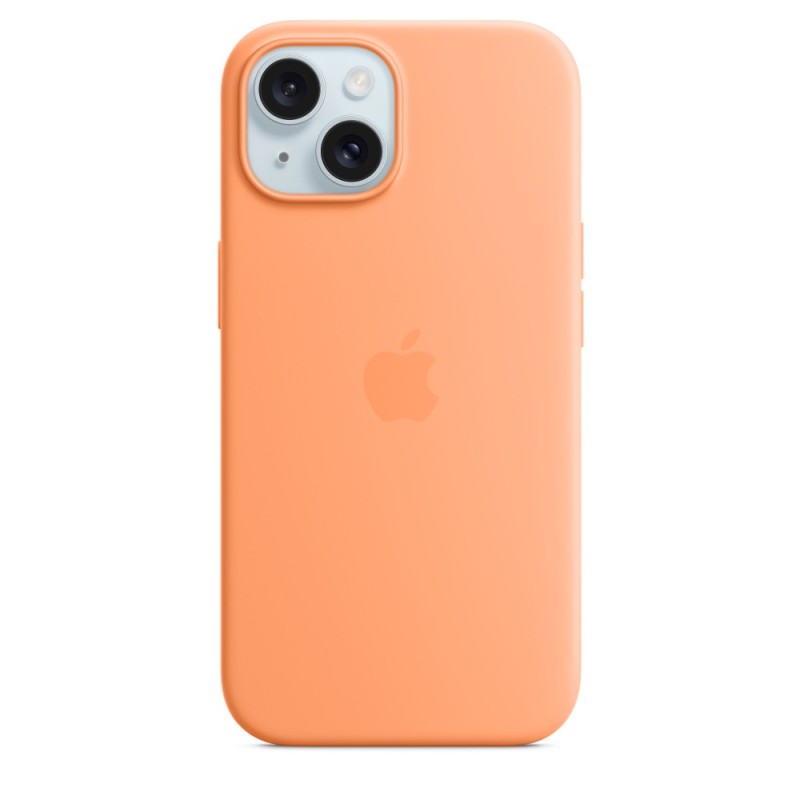 Apple Original iPhone 15 Silicone Case mit MagSafe - Sorbet Orange
